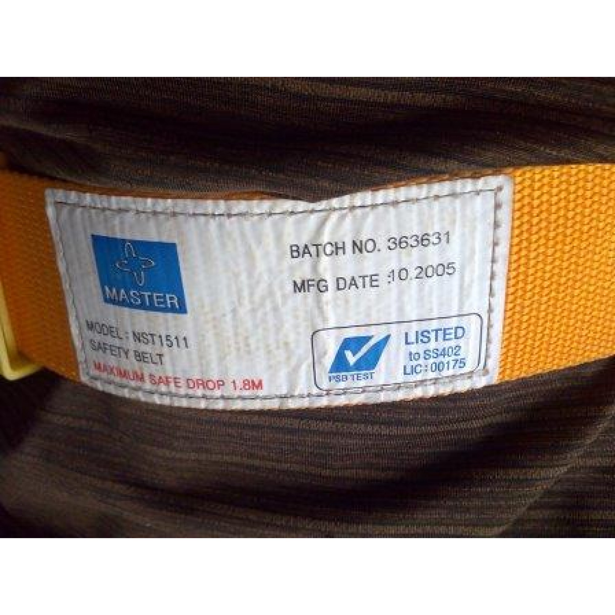 Safety Belt with MOM approved label